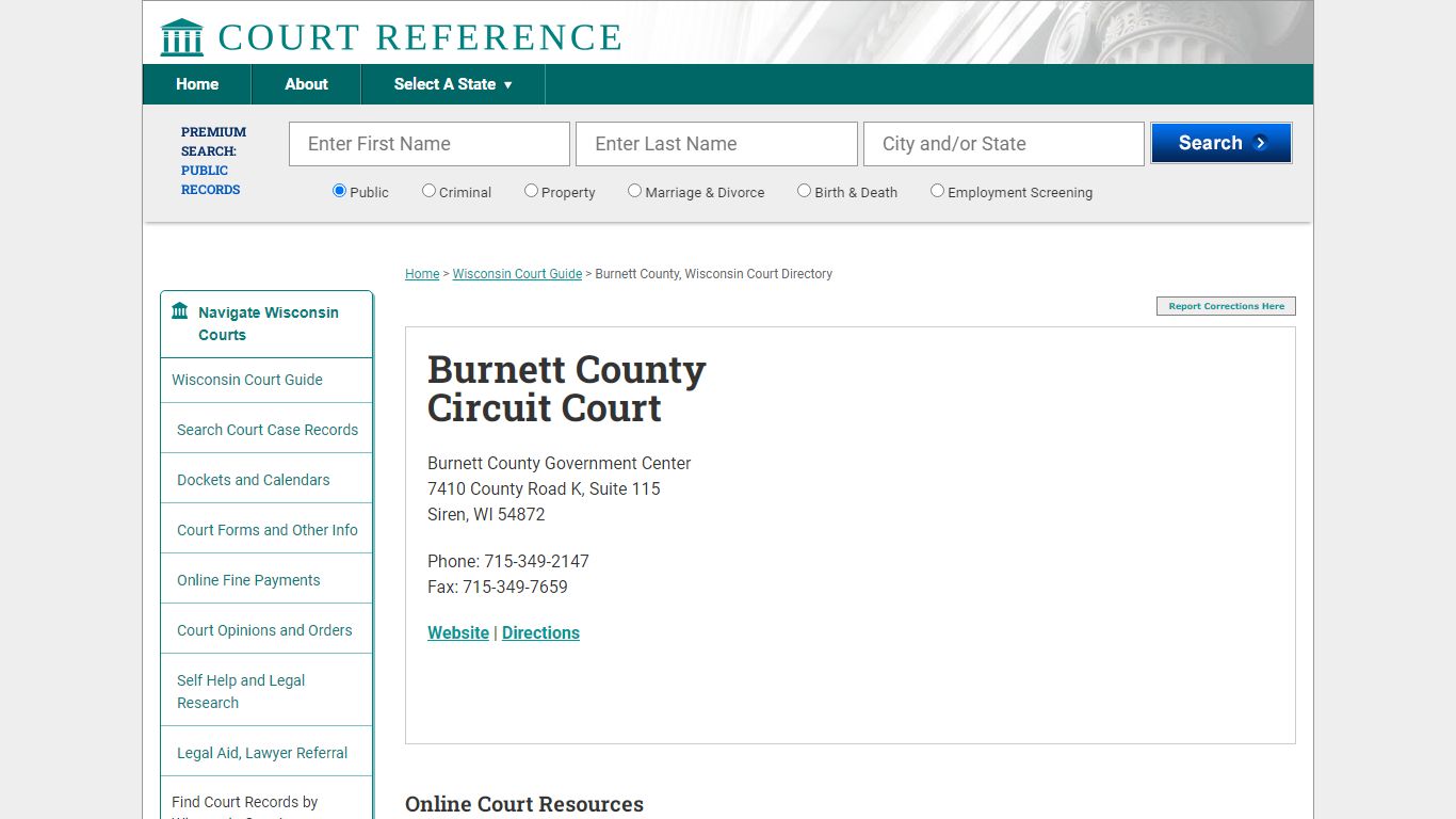 Burnett County Circuit Court - Courtreference.com