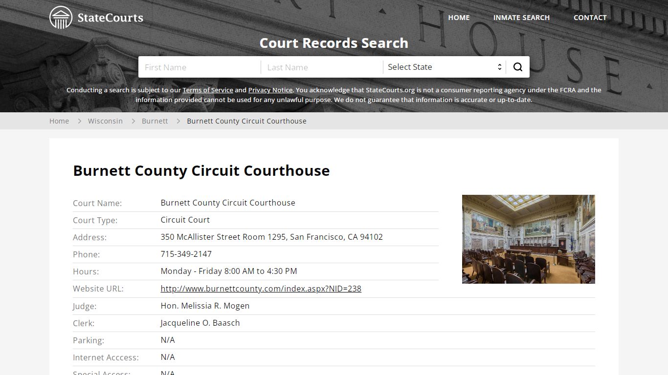 Burnett County Circuit Courthouse - StateCourts